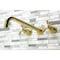 Kingston Brass KS8047NX Wall Mount Tub Faucet, Brushed Brass KS8047NX - alternate 2